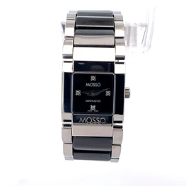 Reloj Mosso Miniwatch Cuarzo Acero y Cerámica con Diamantes