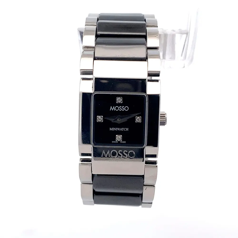 Reloj Mosso Miniwatch Cuarzo Acero y Cerámica con Diamantes