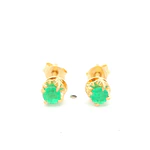 Aros de Oro 18K Chatón con Esmeralda