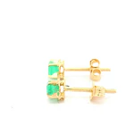 Aros de Oro 18K Chatón con Esmeralda