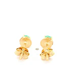 Aros de Oro 18K Chatón con Esmeralda
