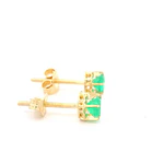 Aros de Oro 18K Chatón con Esmeralda