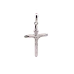 Colgante Crucifijo de Oro Blanco 18K con Valier