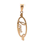 Colgante Ovalado Calado Amor de Oro Amarillo 18K