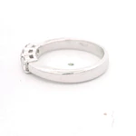 Anillo Cintillo Rodinado de Oro Blanco 18K con 3 Diamantes