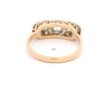 Anillo Cintillo de Dos Oros 18K con 15 Diamantes Naturales