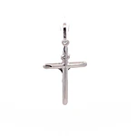 Colgante Crucifijo de Oro Blanco 18K con Valier