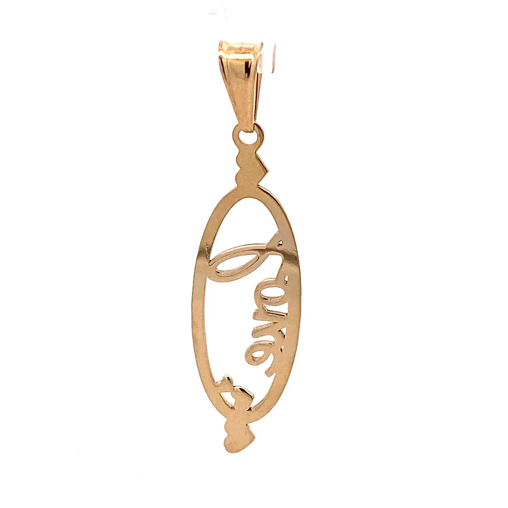 Colgante Ovalado Calado Amor de Oro Amarillo 18K