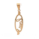 Colgante Ovalado Calado Amor de Oro Amarillo 18K