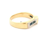 Anillo Cintillo Triangular de Oro Amarillo 18K con Diamante