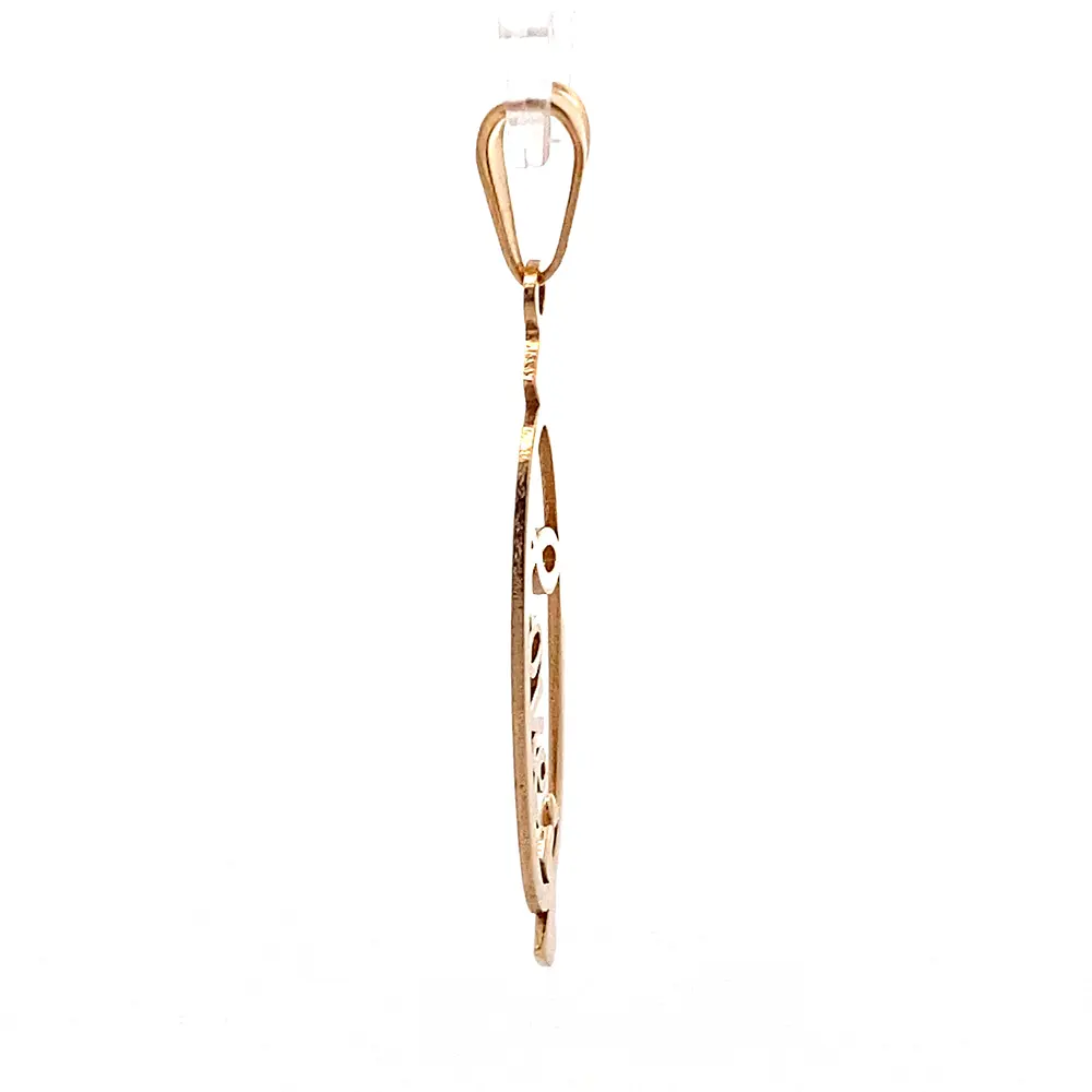 Colgante Ovalado Calado Amor de Oro Amarillo 18K