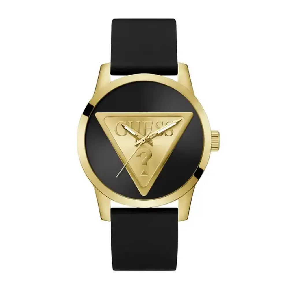 Reloj Guess Badge Cuarzo Negro y Dorado