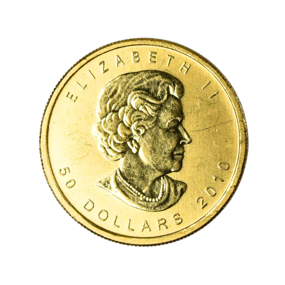 Moneda de Oro Maple Leaf 50 Dollars Canadá 2010 – 1 Oz Oro 24K