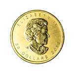 Moneda de Oro Maple Leaf 50 Dollars Canadá 2010 – 1 Oz Oro 24K