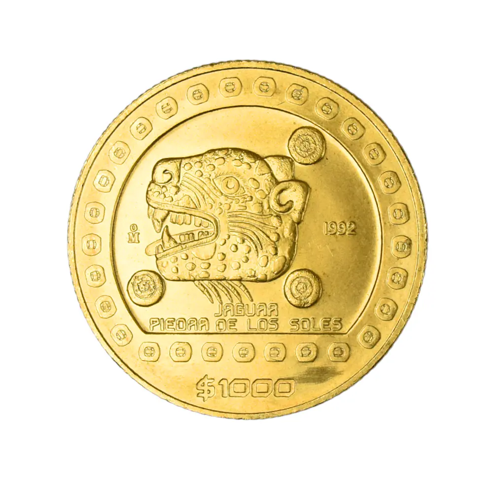 Moneda de Oro 1000 Pesos Jaguar México 1992 – 1 Oz Oro 24K