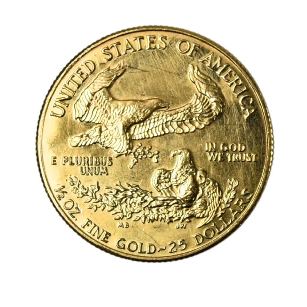 Moneda de Oro American Eagle 25 Dollars Estados Unidos 1987 – 1/2 Oz Oro 22K