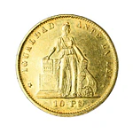 Moneda de Oro 10 Pesos Chile 1886