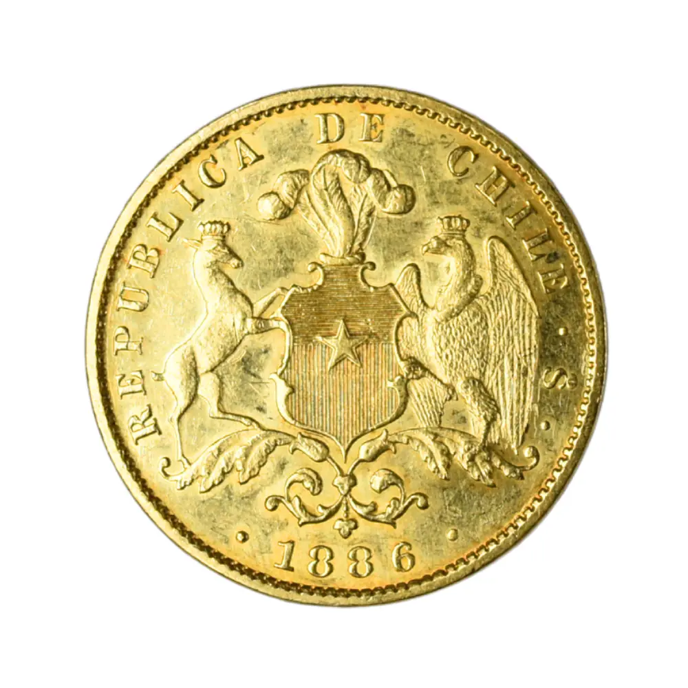 Moneda de Oro 10 Pesos Chile 1886