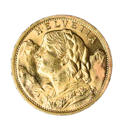 Moneda de Oro 20 Francos Vreneli Suiza 1912
