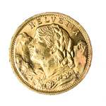 Moneda de Oro 20 Francos Vreneli Suiza 1912