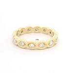 Anillo Cintillo Infinito Oro Amarillo 18K  Con Diamantes