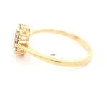 Anillo Lady Di Oro Amarillo 18K Con Piedra Morada y Piedras Incoloras