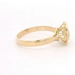 Anillo Flor Oro Amarillo 18K Con Esmeralda Cuadrada