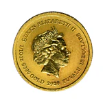 Moneda de Oro 24K 15 Dólares Tuvalu Reina Isabel II 2020 