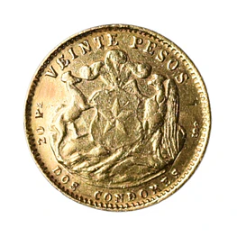 Moneda de Oro 20 Pesos Chile (2 Cóndores) Año 1926