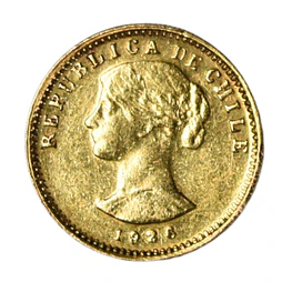 Moneda de Oro 20 Pesos Chile (2 Cóndores) Año 1926
