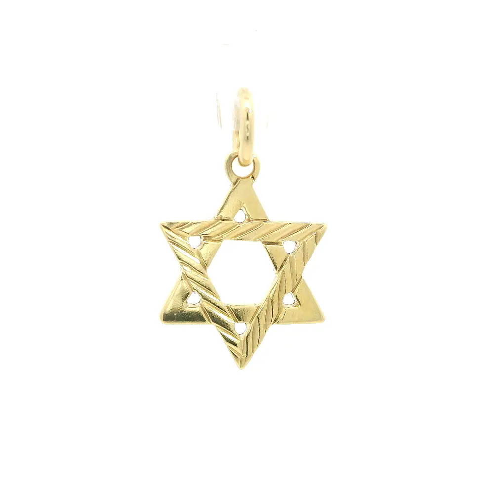 Colgante Estrella de David de Oro Amarillo 18K