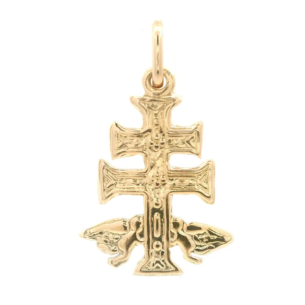 Colgante Cruz de Caravaca de Oro Amarillo 18K