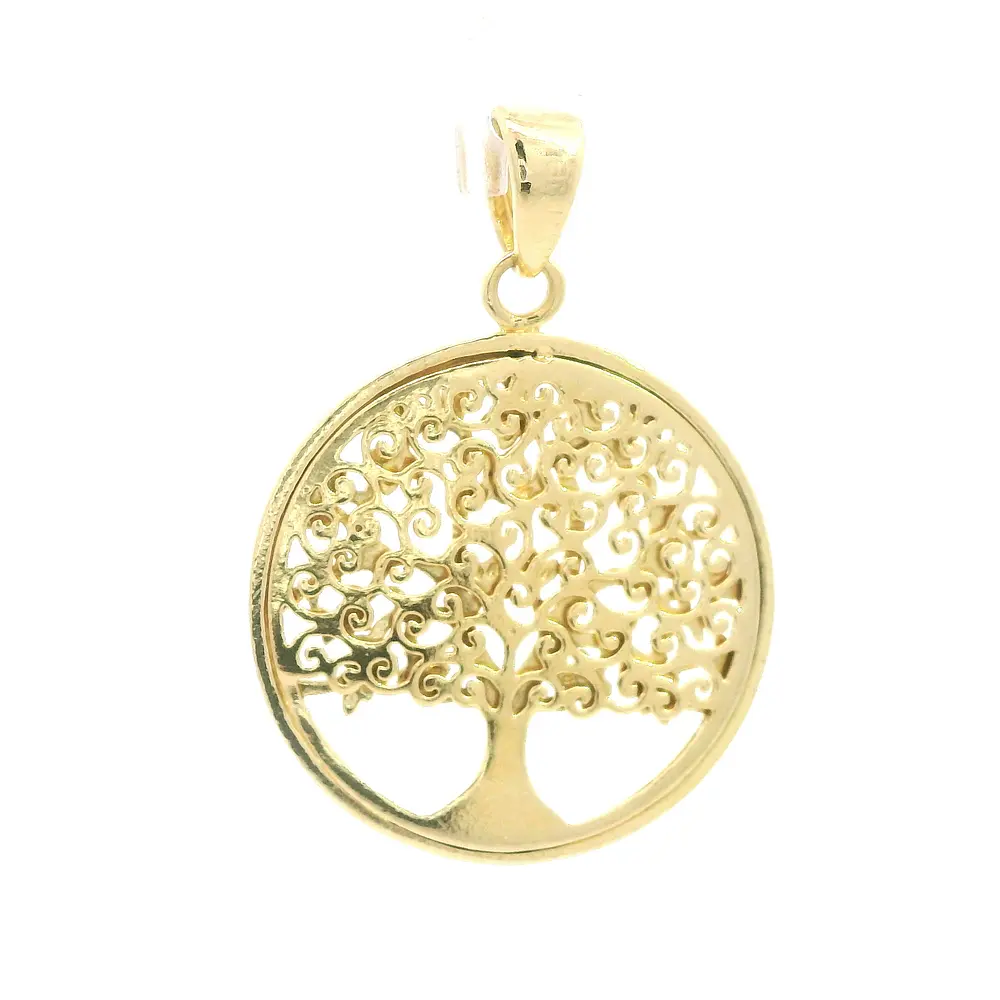 Colgante Medalla Árbol de la Vida de Oro Amarillo 18K