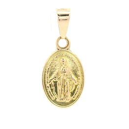 Colgante Medalla Ovalada Religiosa de Oro Amarillo 18K