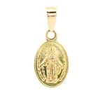 Colgante Medalla Ovalada Religiosa de Oro Amarillo 18K