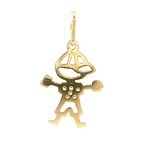Colgante Niño de Oro Amarillo 18K con Piedras Incoloras