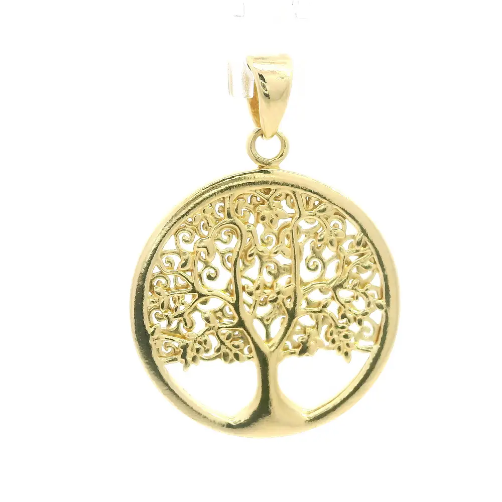 Colgante Medalla Árbol de la Vida de Oro Amarillo 18K