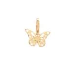Colgante Mariposa de Oro Amarillo 18K con Piedra Incolora