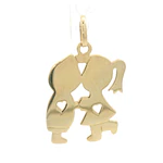 Colgante Pareja de Niños de Oro Amarillo 18K