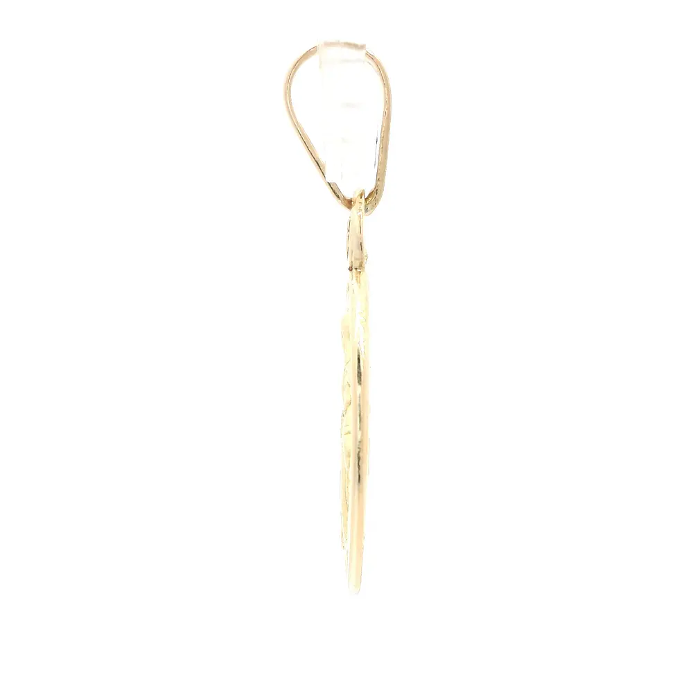 Colgante Medalla Ovalada Religiosa de Oro Amarillo 18K