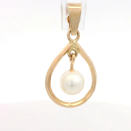 Colgante Gota de Oro Amarillo 18K con Perla