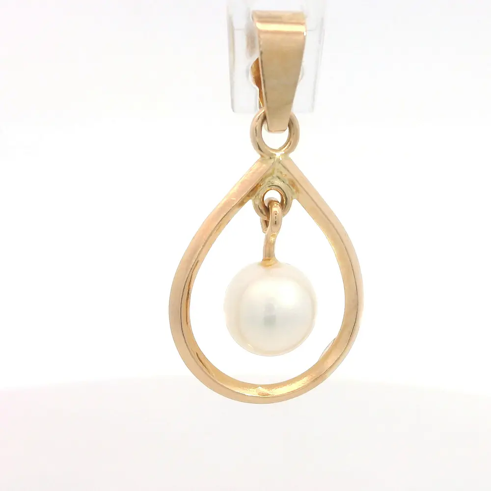 Colgante Gota de Oro Amarillo 18K con Perla