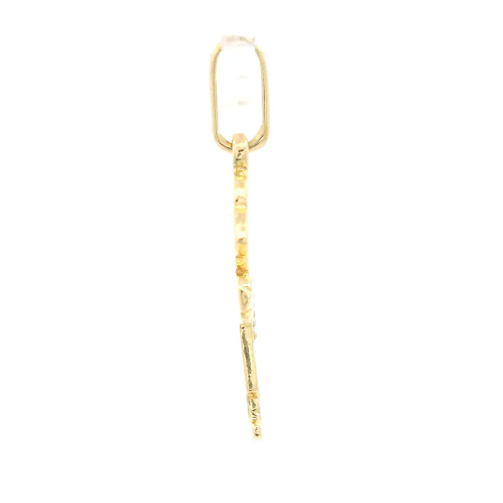 Colgante Niño de Oro Amarillo 18K con Piedras Incoloras