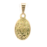 Colgante Medalla Ovalada Religiosa de Oro Amarillo 18K