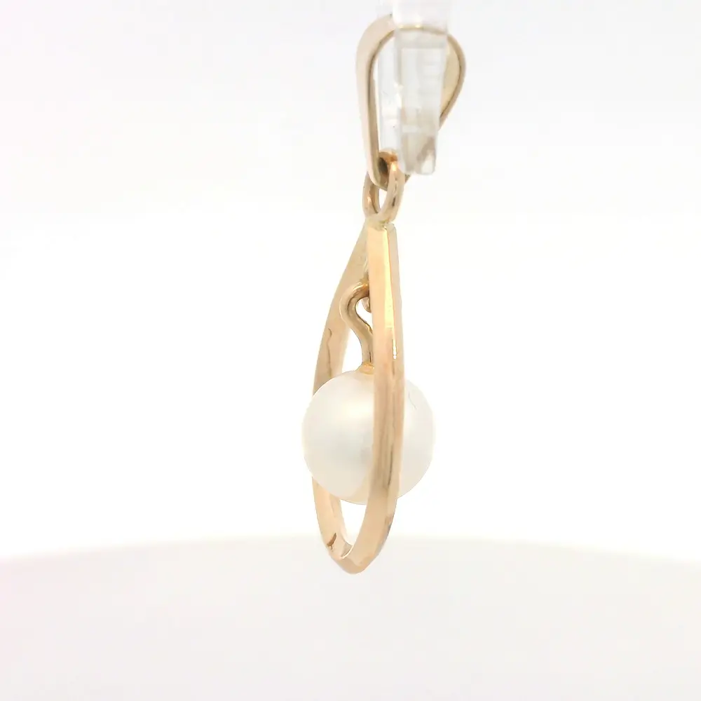 Colgante Gota de Oro Amarillo 18K con Perla