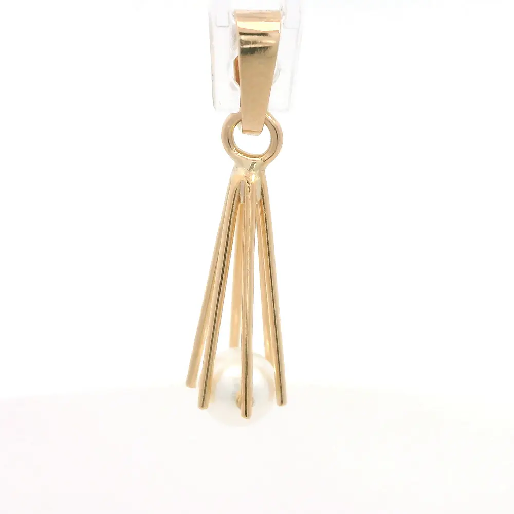 Colgante Canastilla de Oro Amarillo 18K con Perla