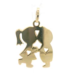 Colgante Pareja de Niños de Oro Amarillo 18K