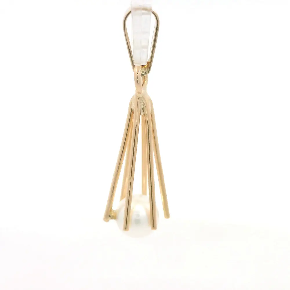 Colgante Canastilla de Oro Amarillo 18K con Perla