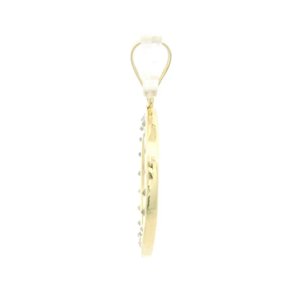 Colgante Medalla Circular de Oro Amarillo 18K con Letra S