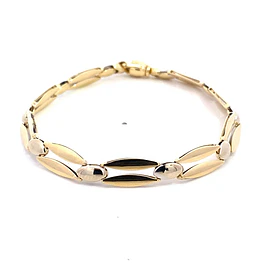 Pulsera Calada Ovalada de Dos Oros 18K